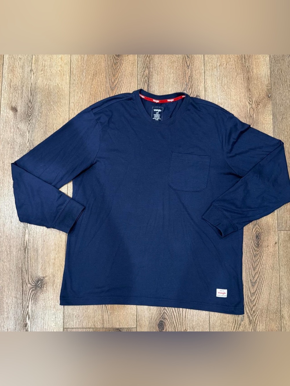 Wrangler Navy Blue Long Sleeve Pocket Tee